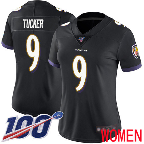 Baltimore Ravens Limited Black Women Justin Tucker Alternate Jersey NFL Football #9 100th Season Vapor Untouchable